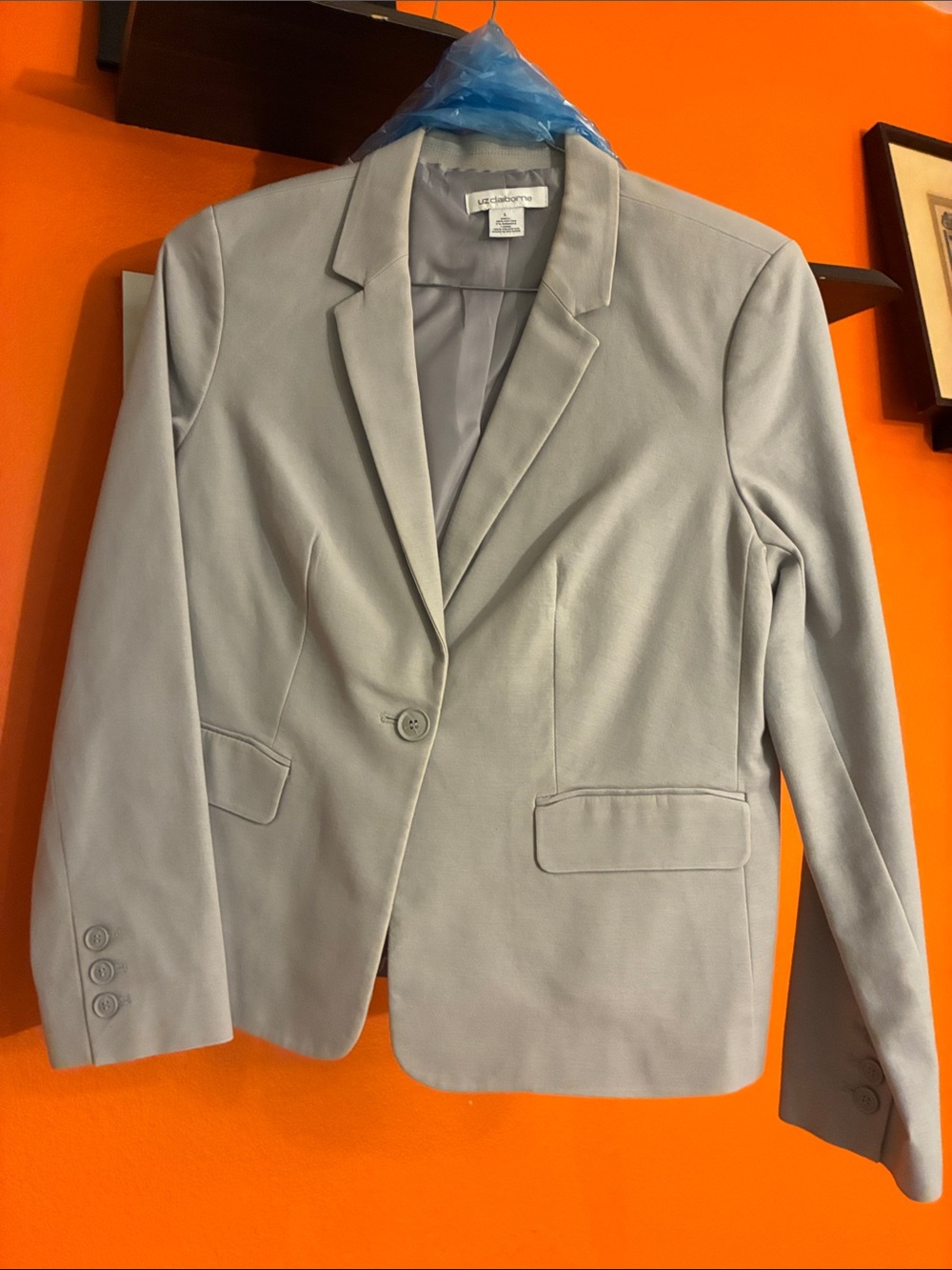 Liz Claiborne Light Gray Single-Button Women's Blazer